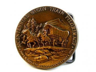 1975 - 1976 Bicentennial Wagon Train Pilgrimage Belt Buckle
