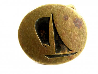Brass Sail Boat Belt Buckle by BD 8614