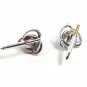 Fancy Silvertone & Purple Cufflinks Unmarked 103114