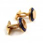 Goldtone & Blue Cufflinks 04212014 by Kreisler Kraft USA