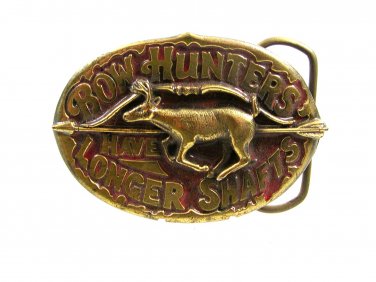 1982 Bow Hunters Have Longer Shafts Belt Buckle by Great American Buckles