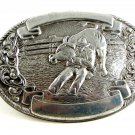 Western Rodeo Cowboy Bull Wrestling Belt Buckle Made in USA
