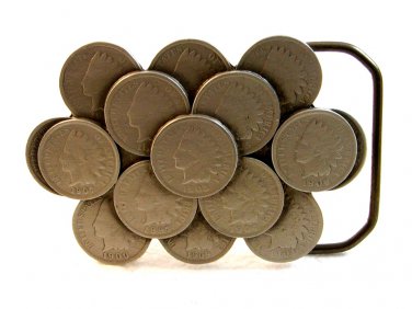 1982 Indian Head Penny Belt Buckle by Great American Buckle Co.