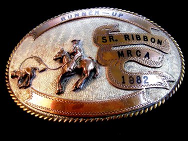 1982 MidSouth Youth Rodeo Cowboys Association Calf Roping Sr. Ribbon Rodeo Belt