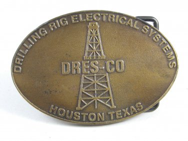 DRES-CO Houston Texas Drilling Rig Electrical System Belt Buckle Unmarked