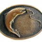 1978 Bass ? Fish Solid Brass Belt Buckle by BTS Made in USA