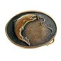 1978 Bass ? Fish Solid Brass Belt Buckle by BTS Made in USA