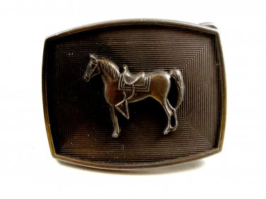 Western Cowboy Horse & Saddle Belt Buckle