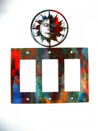 Shining Sun Triple Rocker Plate by Steel Images Made In USA 52815p