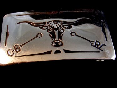 Longhorn belt buckle with various branding