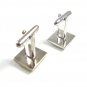 Silvertone & Early Yellow Plastic Dressy Cufflinks Unmarked 102714