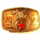 1981 Masonic Belt Buckle Jewel of The Order Red Star Harry Klitzner Original Box