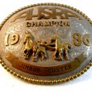 1986 AHSRA  Jim Bob Custer Champion Belt Buckle Signed JC