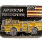 American Firefighter Truck Flag Enameled Belt Buckle 51514 Made In USA