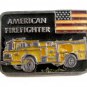 American Firefighter Truck Flag Enameled Belt Buckle 51514 Made In USA