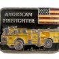 American Firefighter Truck Flag Enameled Belt Buckle 51514 Made In USA