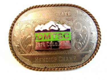 1976 Denver Metro Trap & Skeet Club DMTSC Belt Buckle Signed R&R