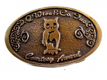 D. Q. Wise & Co Inc. Owl Belt Buckle by C. J. Enterprises Tulsa OK