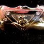 Bronco riding belt buckle with star design