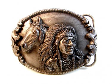 1990 Siskiyou Chief Joseph Belt Buckle Made in USA