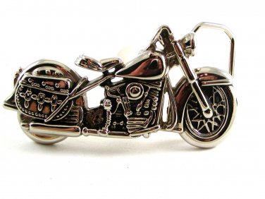 Unmarked Silvertone Motorcycle Belt Buckle 12052013