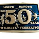 1985 North Dakota Wildlife Federation 50 Years PROOF Belt Buckle 102314