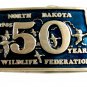 1985 North Dakota Wildlife Federation 50 Years PROOF Belt Buckle 102314