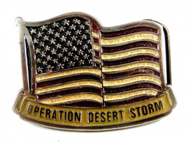 American Flag Operation Desert Storm Belt Buckle 5714 Made in USA