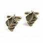 Dressy Silvertone Flame Cufflinks not Marked 101514