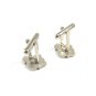 Dressy Silvertone Flame Cufflinks not Marked 101514