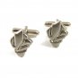 Dressy Silvertone Flame Cufflinks not Marked 101514