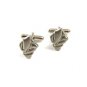 Dressy Silvertone Flame Cufflinks not Marked 101514