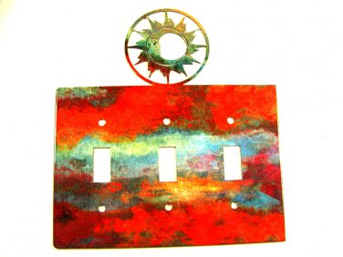 Shining Sun Triple Light Switch Plate by Steel Images Made In USA 52815