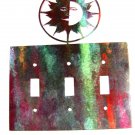Shining Sun Triple Light Switch Plate by Steel Images Made In USA 52815V