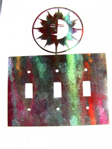 Shining Sun Triple Light Switch Plate by Steel Images Made In USA 52815V