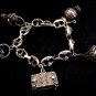 Vintage Etruscan 800 Silver Charm Bracelet & 5 Charms 008617