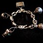 Vintage Etruscan 800 Silver Charm Bracelet & 5 Charms 008617