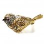 Goldtone Silvertone Rhinestones Bird Dove Brooch by Nettie Rosenstein 9715