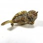 Goldtone Silvertone Rhinestones Bird Dove Brooch by Nettie Rosenstein 9715