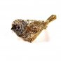 Goldtone Silvertone Rhinestones Bird Dove Brooch by Nettie Rosenstein 9715
