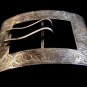 Vintage Signed Victorian Edwardin or Art Nouveau Sterling Silver Belt Buckle