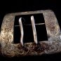 Vintage Signed Victorian Edwardin or Art Nouveau Sterling Silver Belt Buckle