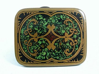 Vintage 1970's Hippy Colorful Solid Brass Belt Buckle By HARMONY METAL 101917