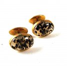 Vintage Gold Tone & Moss Agate Cufflinks 008717