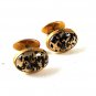Vintage Gold Tone & Moss Agate Cufflinks 008717
