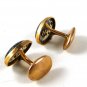 Vintage Gold Tone & Moss Agate Cufflinks 008717