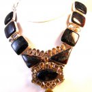 Gothic Tribal Renaissance Sterling Silver Lapis Topaz Quartz Necklace 008717