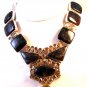 Gothic Tribal Renaissance Sterling Silver Lapis Topaz Quartz Necklace 008717