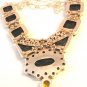 Gothic Tribal Renaissance Sterling Silver Lapis Topaz Quartz Necklace 008717