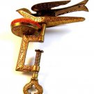Vintage Gold Tone Sewing Bird Pin Cushion 33117